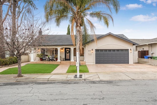 ranch-style house featuring a garage