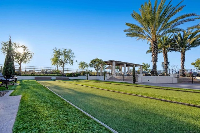 view of home's community with a pergola