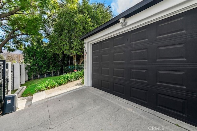 view of garage