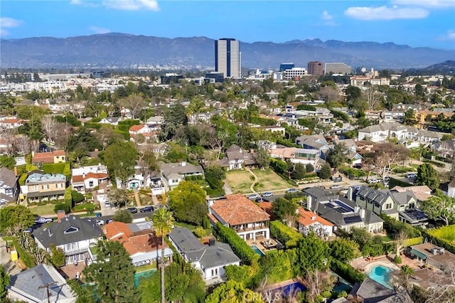 aerial view featuring a mountain view