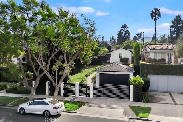 view of front of property featuring a garage