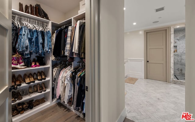 view of walk in closet