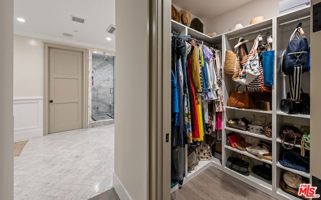 view of walk in closet