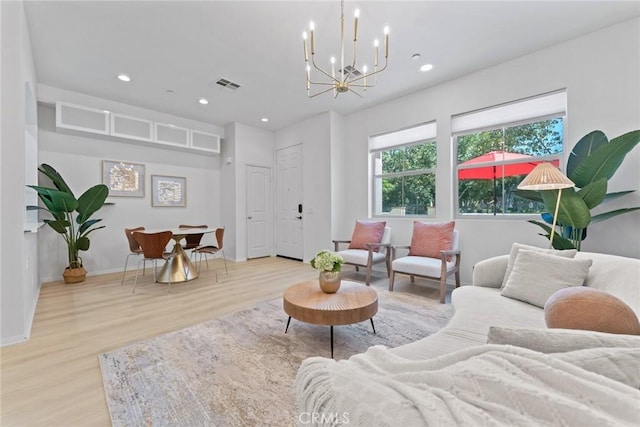 living room featuring light hardwood / wood-style flooring