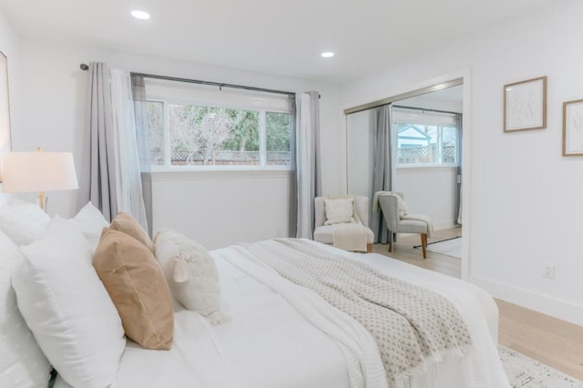 bedroom featuring hardwood / wood-style floors