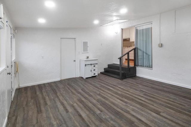 interior space featuring dark hardwood / wood-style floors and sink