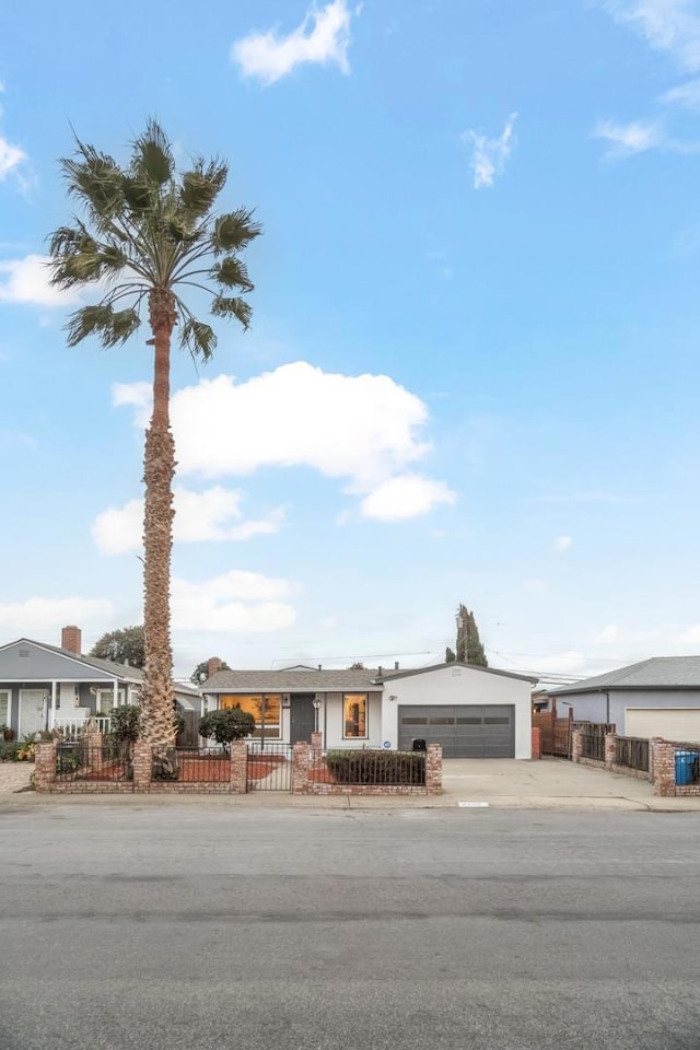 ranch-style home with a garage