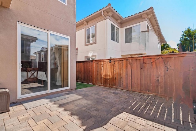 view of patio featuring a fenced backyard