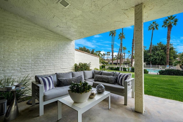 view of patio / terrace with an outdoor living space