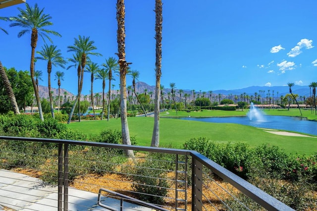 view of water feature with a mountain view