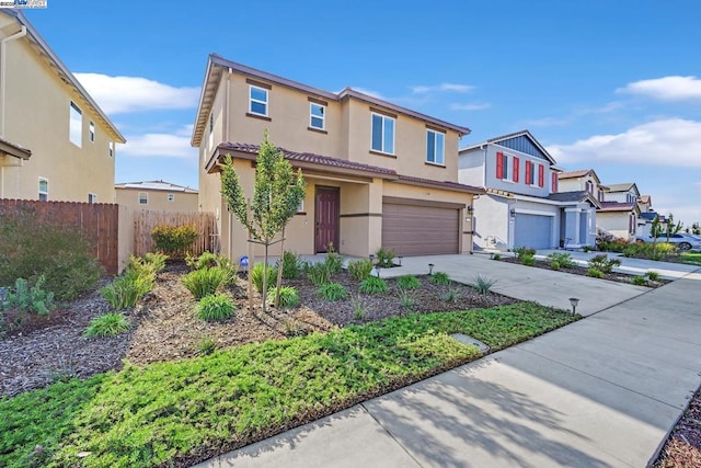 view of front of house with a garage