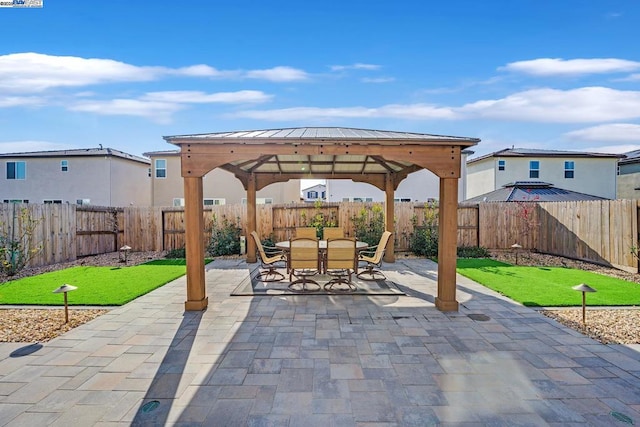 view of patio with a gazebo