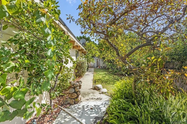 view of yard with fence