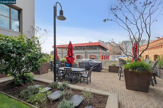 view of patio with area for grilling