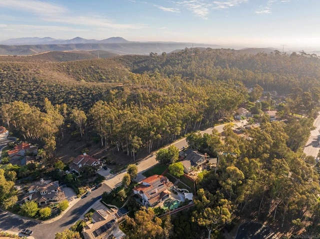 bird's eye view featuring a mountain view