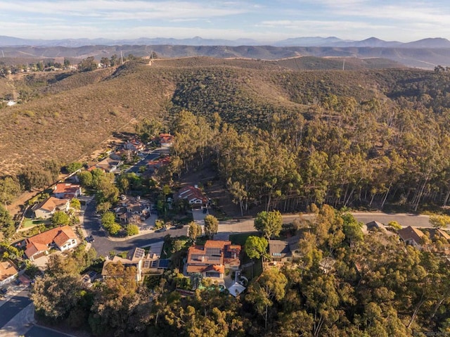 aerial view featuring a mountain view