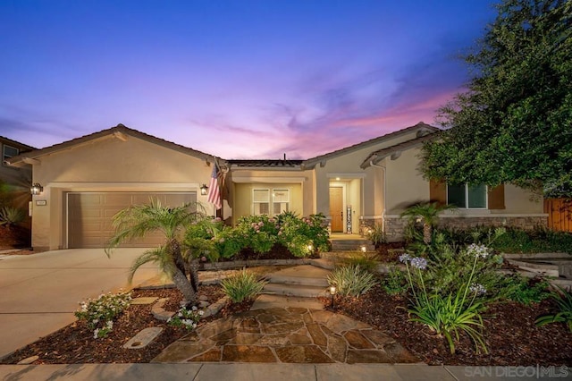 view of front of house featuring a garage