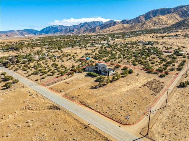 aerial view with a mountain view