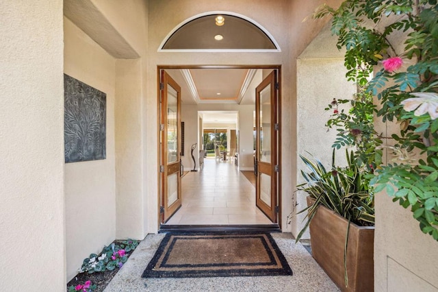 entrance to property with french doors