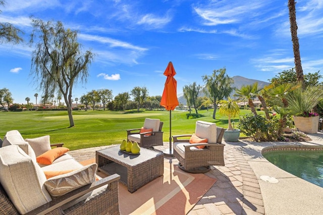 view of patio featuring an outdoor living space