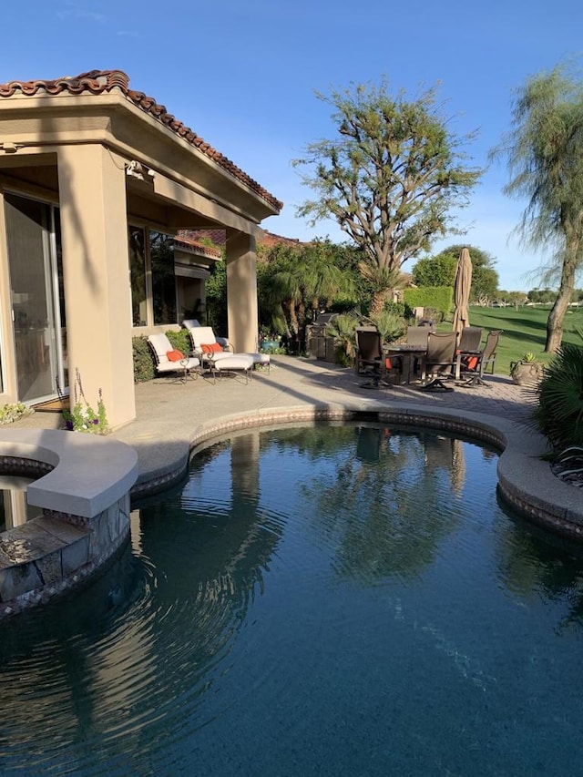 view of pool featuring a patio area