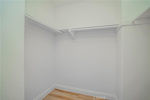 spacious closet featuring hardwood / wood-style floors