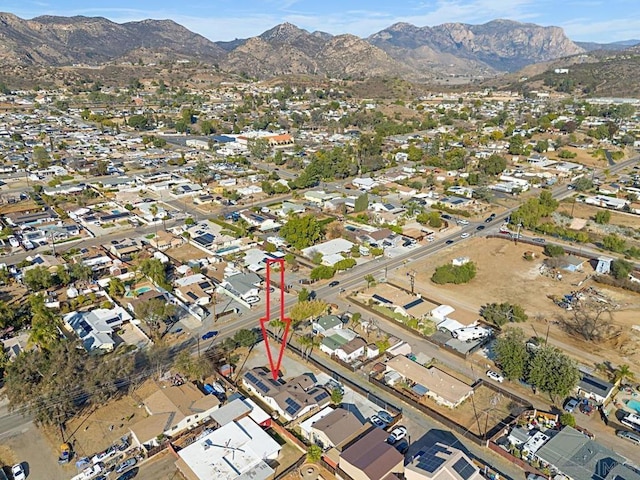 bird's eye view featuring a mountain view