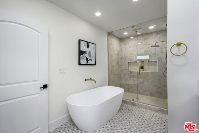 bathroom with plus walk in shower