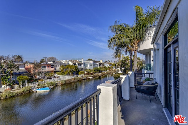 balcony with a water view