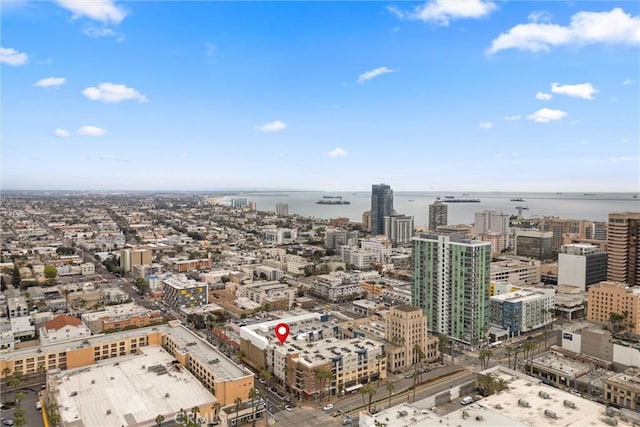 view of city with a water view