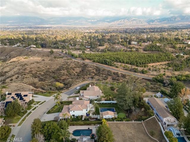 drone / aerial view with a mountain view