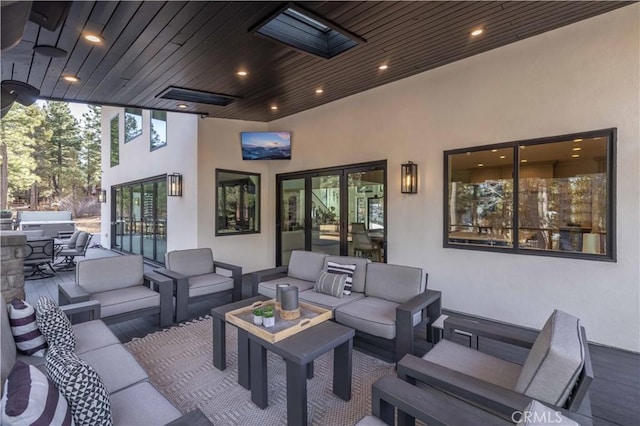 view of patio with an outdoor hangout area