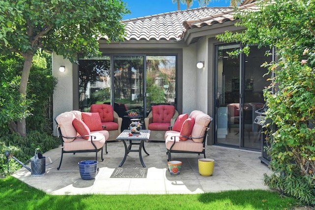 view of patio / terrace featuring an outdoor hangout area