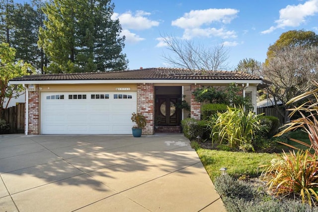 view of front of house with a garage