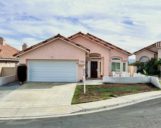 view of front of house with a garage