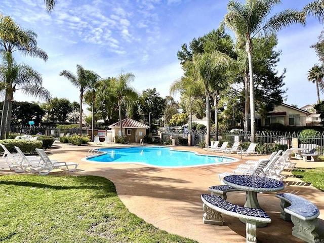 view of pool with a patio