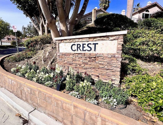 view of community sign