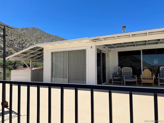 exterior space with a mountain view