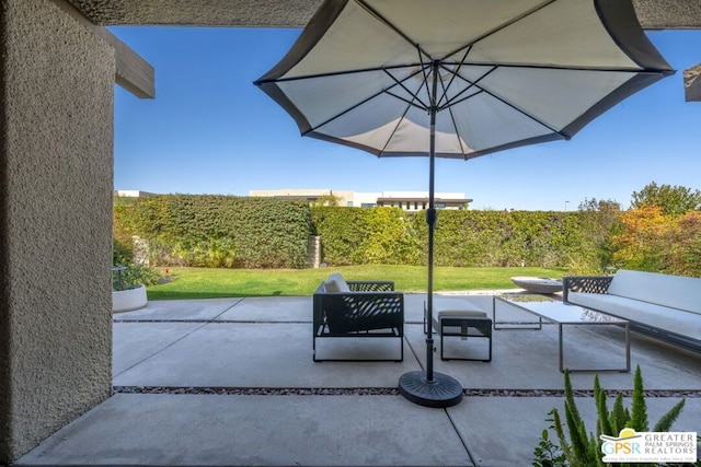 view of patio with an outdoor hangout area