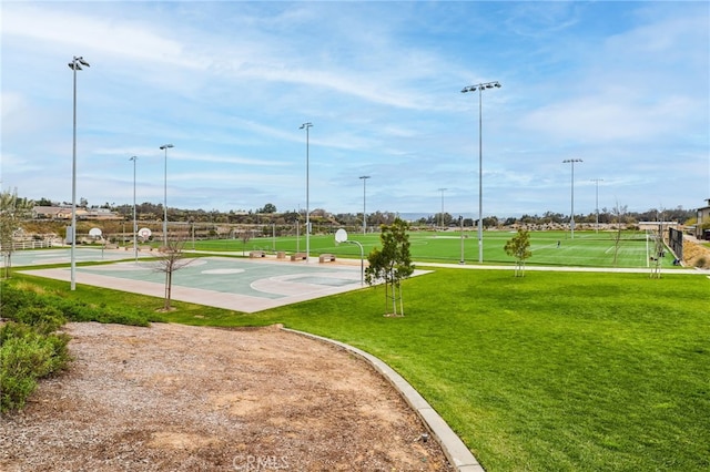 39767 Larkspur Ter, Temecula, CA 92591 - view of community featuring a yard and community basketball court