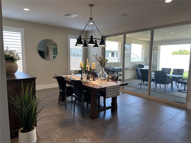 39767 Larkspur Ter, Temecula, CA 92591 - dining space with plenty of natural light, a chandelier, and recessed lighting