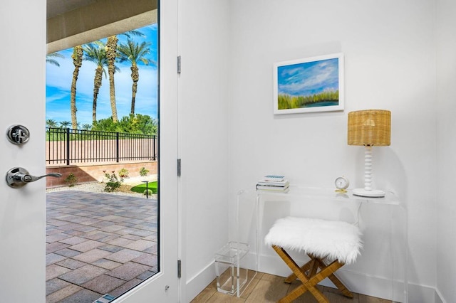 entryway featuring hardwood / wood-style flooring