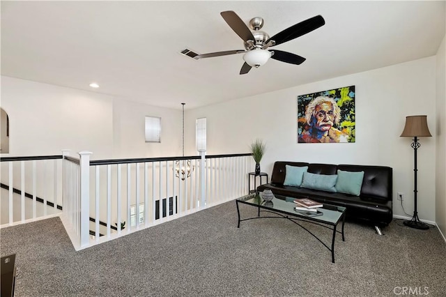 living room with carpet