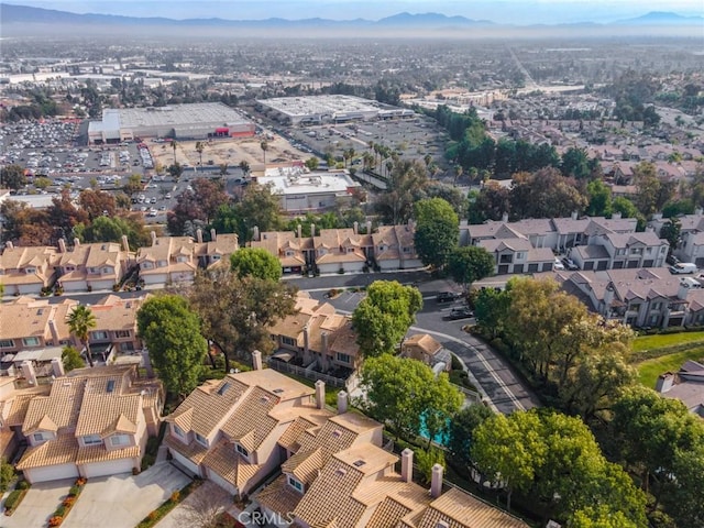 bird's eye view with a mountain view