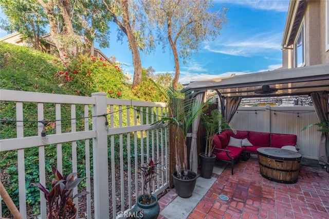 view of patio / terrace with a gazebo