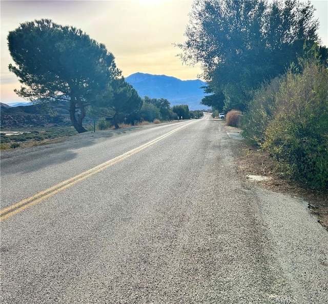 view of road with a mountain view