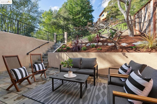 view of patio / terrace with an outdoor living space