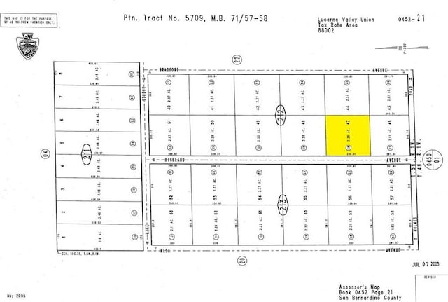 0 Highland Ave, Lucerne Valley CA, 92356 land for sale