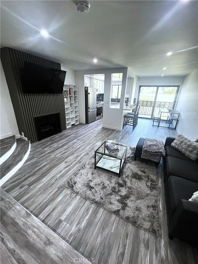 living room featuring hardwood / wood-style flooring