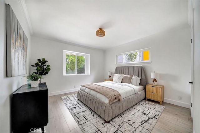 bedroom featuring light hardwood / wood-style flooring